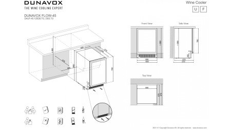 Винный шкаф Dunavox DAUF-45.125DSS.TO двухзонный под столешницу
